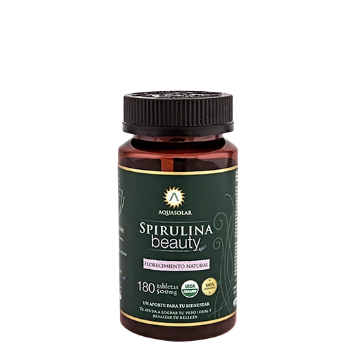 Spirulina orgánica tableta 500 mg.