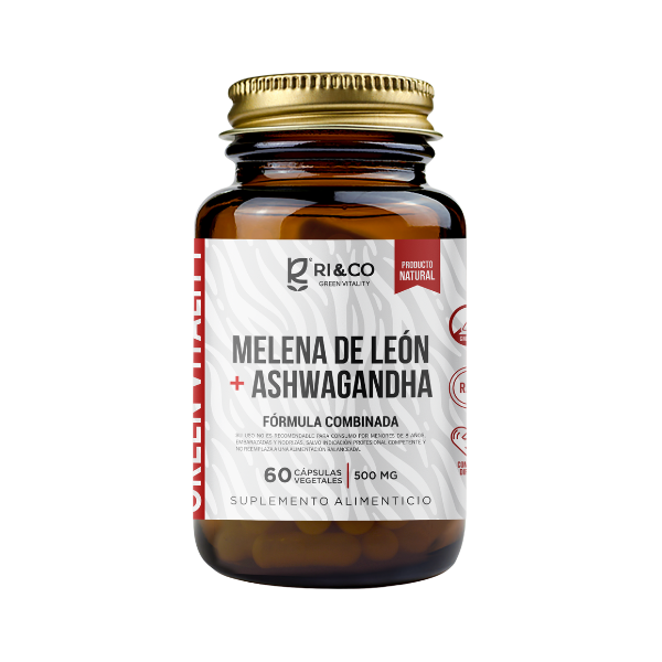 Melena de León + Ashwagandha 500mg 60 cáps Ri&Co