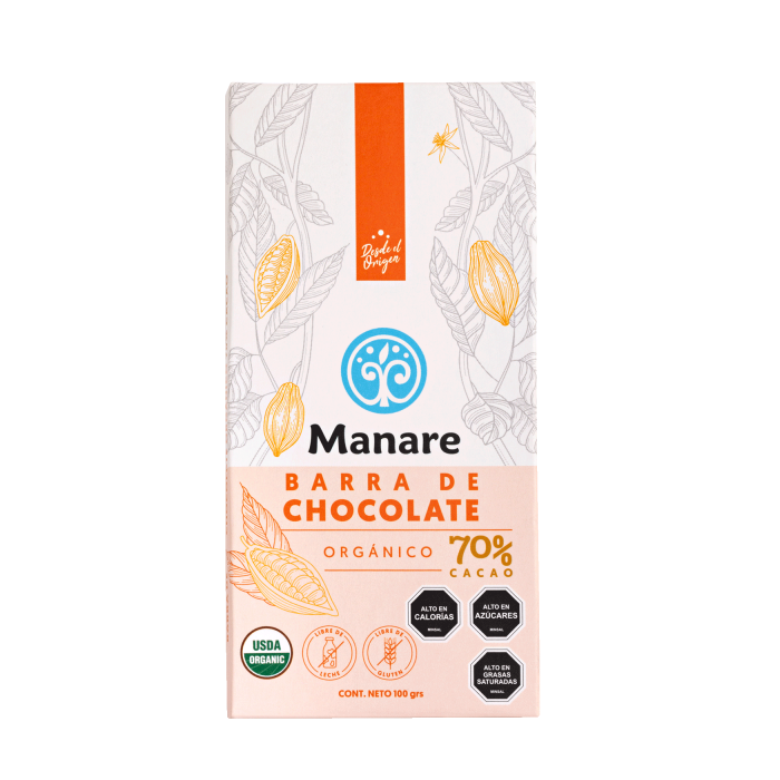 Barra de chocolate orgánico 70% cacao