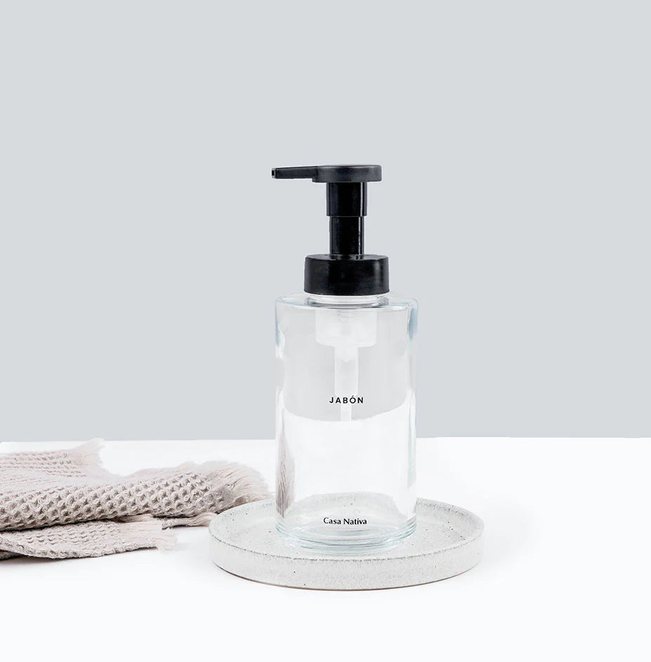 Dispensador Jabón Espuma Vidrio Transparente