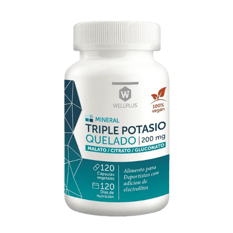 Triple potasio quelado 120 caps Wellplus