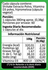Shitake D3 cápsula