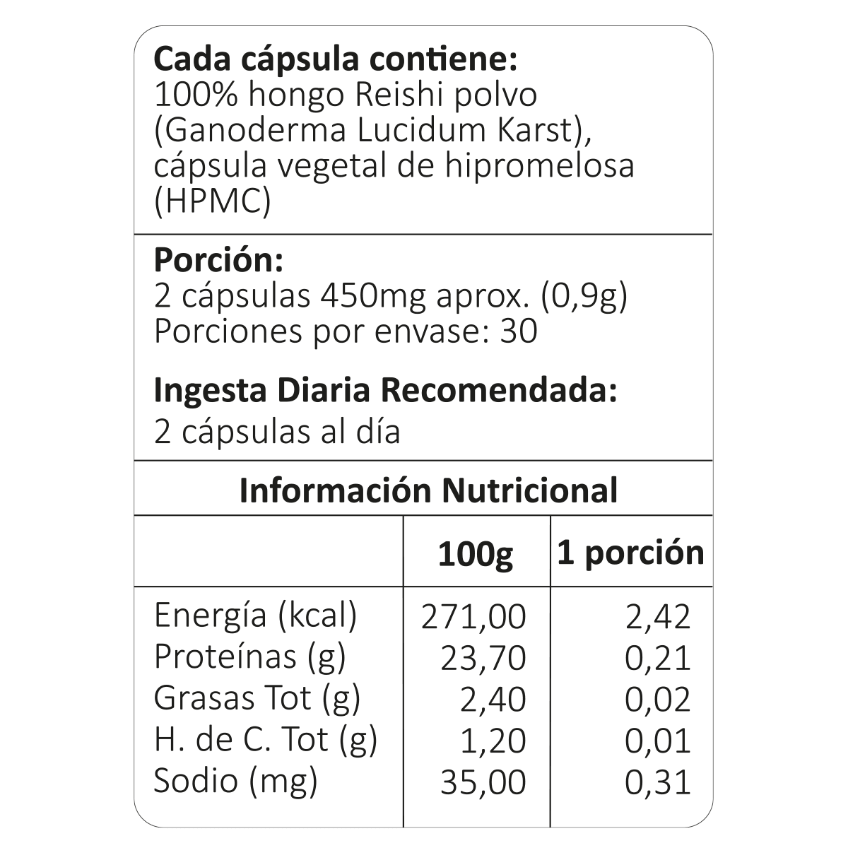 Reishi cápsula
