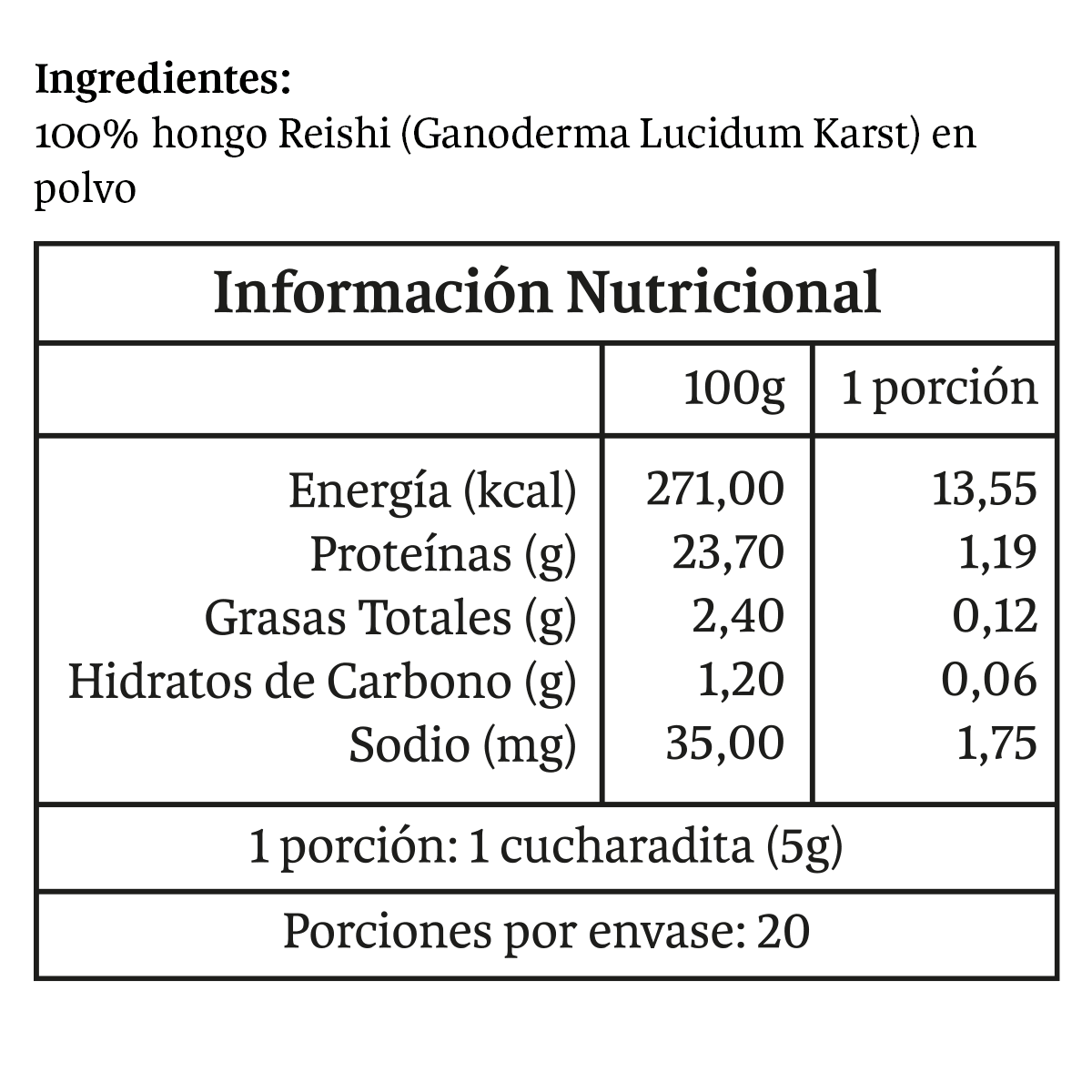 Reishi polvo