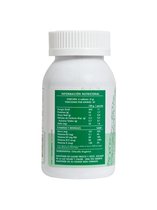 Chlorella orgánica 500 mg