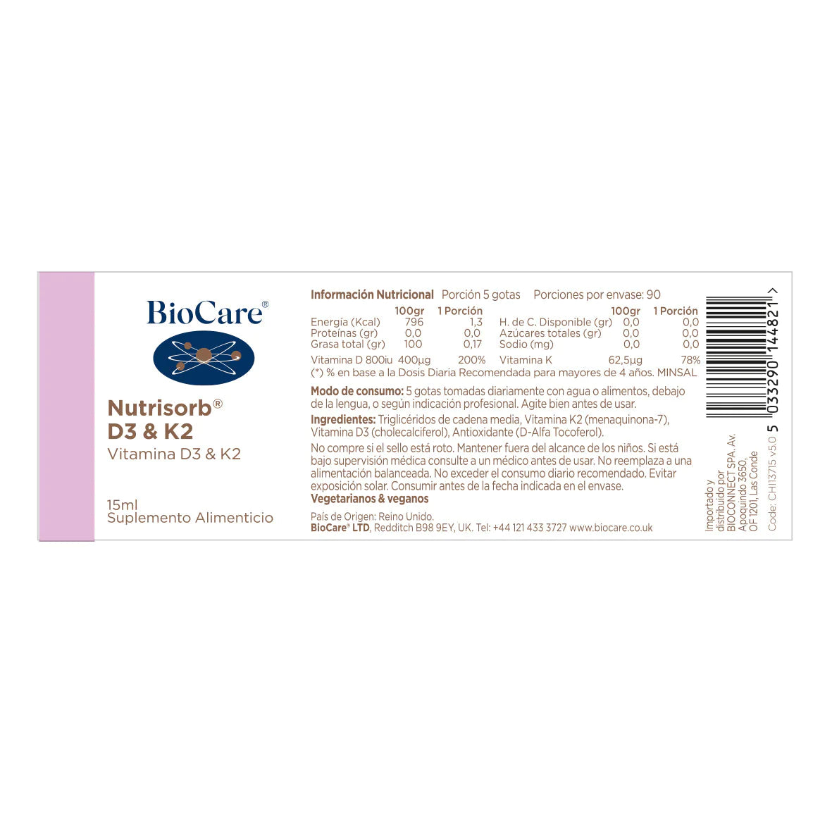 D3K2 líquida 15 ml.